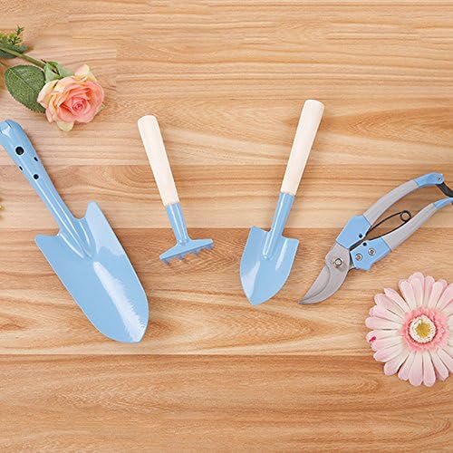 5Pcs Garden Tool Set Gardening Spade Shovel Grass Trimmer Rake Pruning Shears Watering Can Succulent Fairy Garden Planting Tool