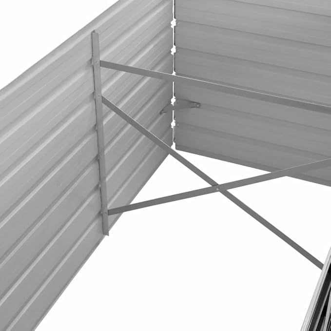 Raised Bed Steel Galvanized Metal Planter Anthracite for Fence Garden Wall Patio and Retaining Walls - 94.5 x 31.5 x 17.7 in