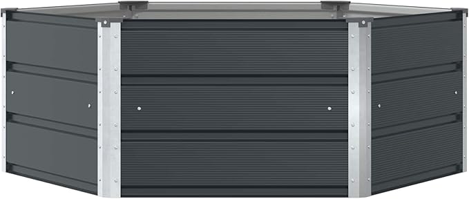Outdoor Metal Raised Garden Bed Steel Planter Box for Gardening Vegetables Fruits Flowers Easy Assembly 50.79 x 50.79 x 17.72 in Anthracite-802