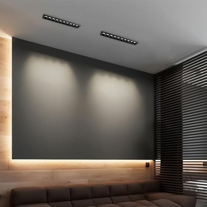 Black Ceiling Light Led Recessed Spotlight Square Flush Mount Accent Spotlighting Fixture Linear Directio l Spotlights Hallway Lamps Indoor