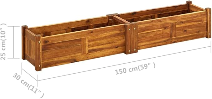 Garden Raised BedGarden Raised Bed Planter Box Backyard Patio Planter Rack Raised Bed Suitable for Growing Flowers Herbs and Fruits Lawns Acacia Wood 59X11.8X9.8