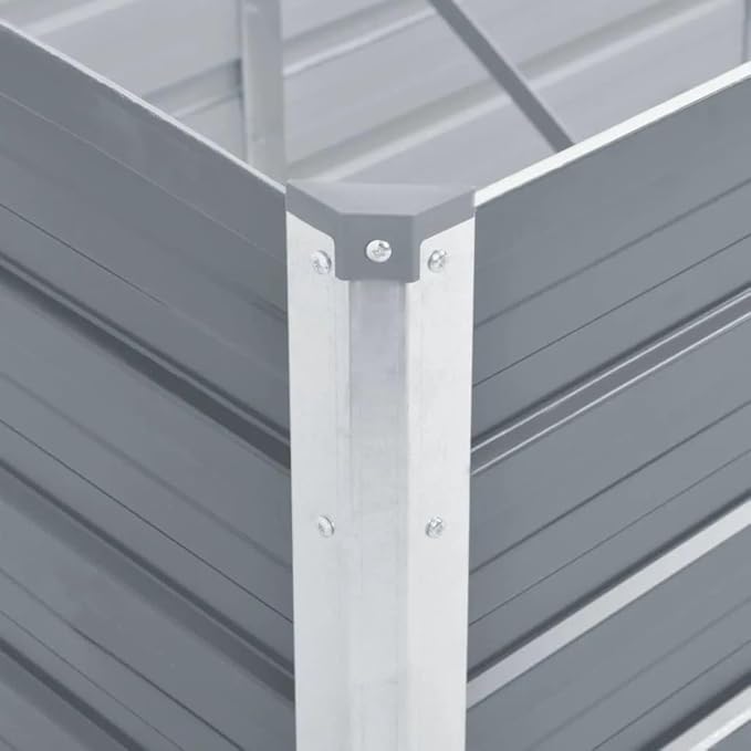 SKM Raised Bed Grey Galvanized Steel 126.0 x 31.5 x 17.7 inGrey (Weight 24.52KG)