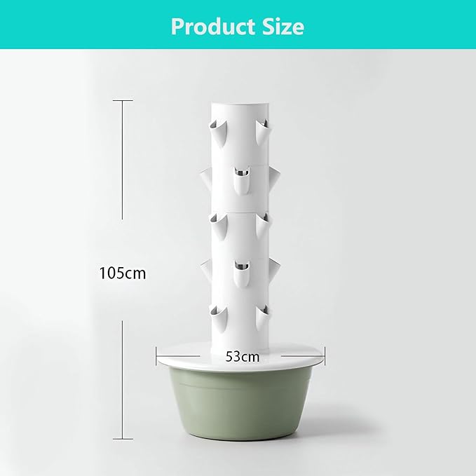 AIZYR Hydroponic Tower Vertical Garden Planter with Pump Hydroponics Growing System Kit Suitable for Indoor and Outdoor5 Layer