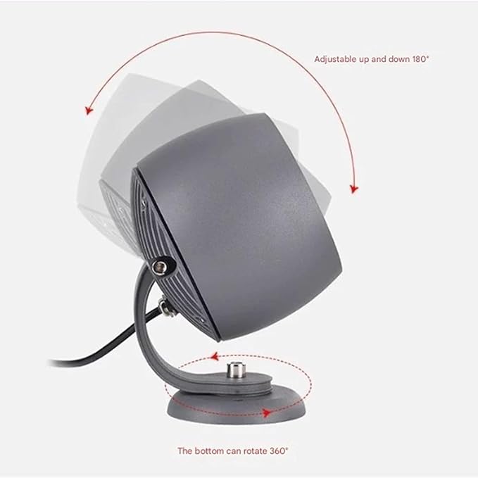 Rotation Spotlight - LED Floodlights AC85-265V Lawn Park Tree Lamps IP65 Waterproof Outdoor Decorative Round Flood Lamp for Garden Villas Path Landscape Lighting(RedA-20W(AC85-265V))
