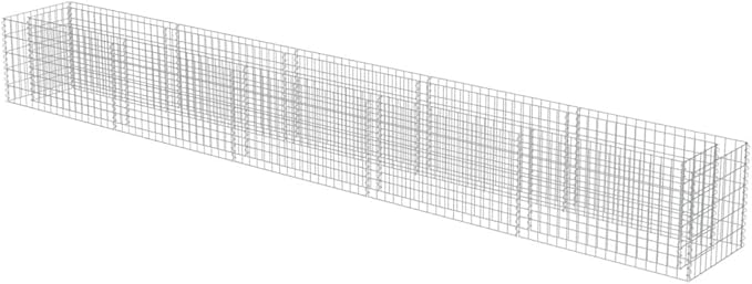 Gabion Planter - Galvanized Steel Metal Box for Outdoor Gardening Flower Plant and Vegetable Beds Large Tall 177.2x19.7x19.7
