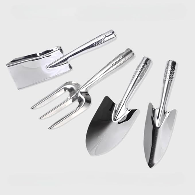 Gardening Tool Set 4PCS Garden Tool Set Rake Shovel Weeder Outdoor Hand Tools Set Beach Combing Tool Kit Gifts for Women and Men (4pcs/Set)