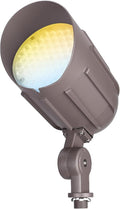 LEONLITE 3CCT Bullet Flood Light with Knuckle Mount 30W/20W/12W Selectable 110-277V Commercial LED Landscape Spotlights IP65 Waterproof Aluminum 3000K/4000K/5000K for Flag Poles Yard Tree