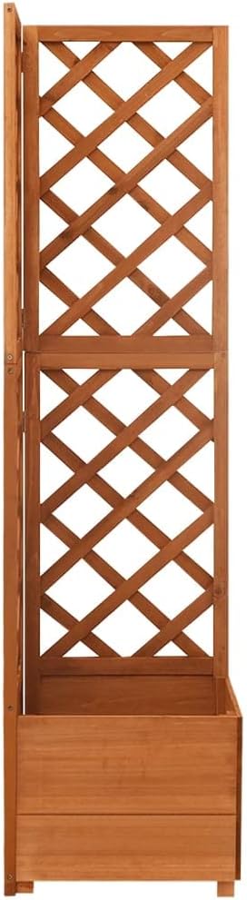 Decorative Garden Raised Bed Vegetable Planting pots Corner Trellis Planter 15.7x15.7x59 Solid Fir Wood for Growing Outdoor Plants Vegetables