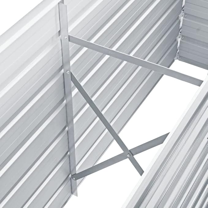 Garden Raised PlanterGarden BedGalvanized Raised Garden BedPlanter Raised bedsGalvanized PlanterBed Galvanized Steel 63x15.7x31.3 Gray