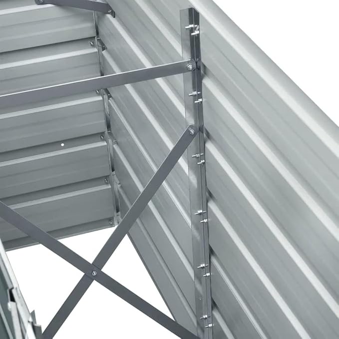 SKM Garden Raised Bed Galvanised Steel 240x40x77 cm Brown (Weight-15KG)