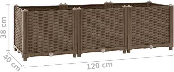 Raised BedGarden PlantersGarden PlantersGarden CenterpiecesGarden BedsRaised Beds for Growing FlowersHerbs and Fruits47.2x15.7x15 Polypropylene