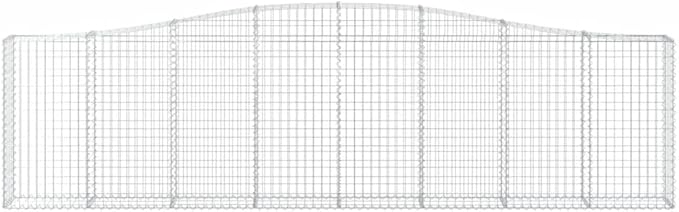 Crescent Gabion Basket Set of 2 Large 157.5x157.5x47.2 in Galvanized Iron Planter Box Outdoor Industrial Raised Garden Bed for Patio Yard Landscaping