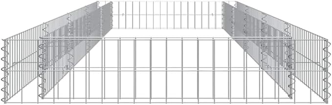 YAFF Large Gabion Raised Garden Bed in Silver Galvanized Steel for Outdoor Landscaping