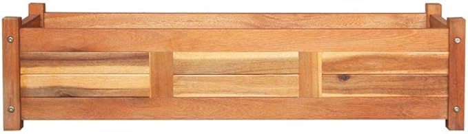 Garden Planter Raised Bed Acacia Wood Patio Flower Plant Vegetable Bed with Slatted Bottom Wooden Lawn Backyard Outdoor Patio DIY Decor 39.4 x 11.8 x 9.8