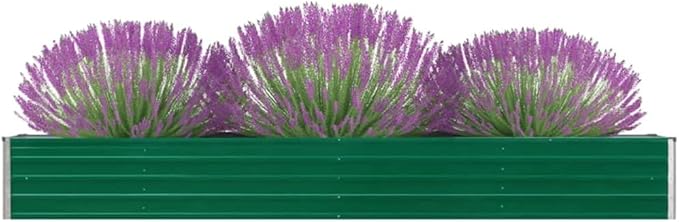 YAFF Garden Raised Bed Galvanized Steel 126x15.7x17.7 Green