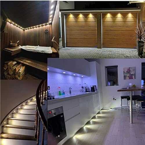 4PCS 1W LED Recessed Spotlight - Mini Landscape Lighting 12V IP65 Waterproof Wall Light Black Ceiling Lamp for Kitchen &amp Stairs Yellow 120° Beam Angle