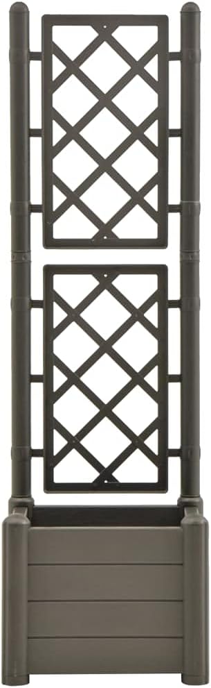 Raised Garden BedGarden Boxfor Vine Climbing Plants Vegetable Flower Free-Standing Raised PlanterGarden Planter with Trellisfor Yard Garden Indoor Outdoor16.9”x16.9”x55.9” PP (Anthracite)