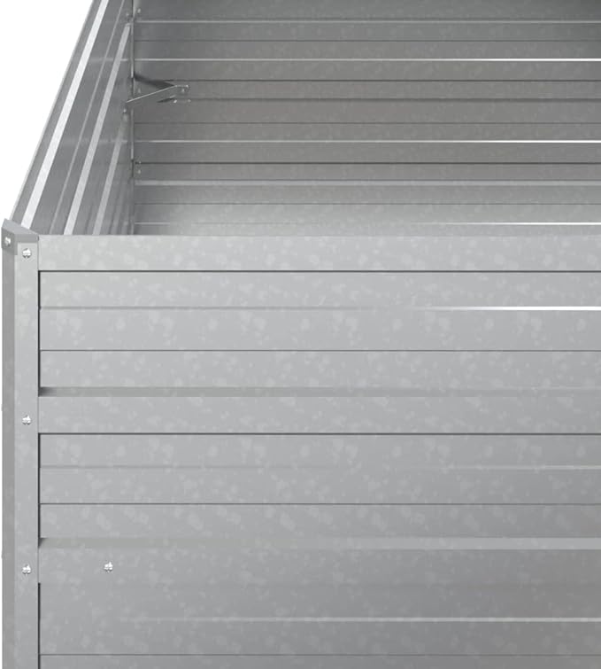Garden Raised Bed 39.4x39.4x30.3 Galvanized Steel Silver Silver 19.01 lbs
