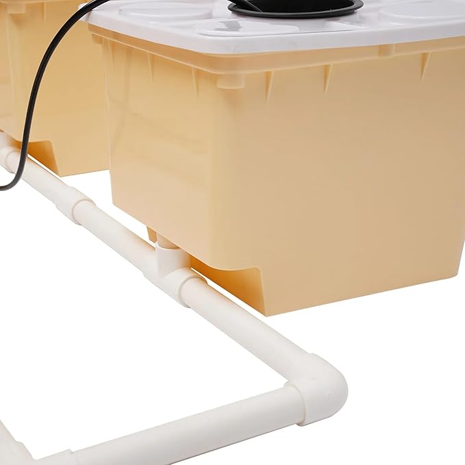 5-Buckets 2.91gal DWC Hydroponic System Kit Weed Growing Kit Indoor Dutch Buckets w Lid Hose Clay Pebbles Bucket Drip Growing System for Cultivating Tomatoes Peppers Sorrel Chard Kales