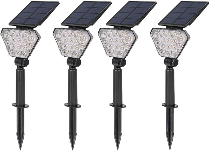 Solar Lawn Light LED Outdoor IP65 Waterproof High-Brightness Tree Garden Light Floor/Wall-Mounted Dual-Purpose Solar Spotlight 205LM (Daylight White)