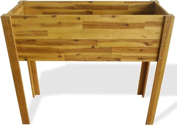 Raised Garden Raised Bed Solid Acacia Wood Raised Garden Bed with Legs Wood Planter Box Stand for Backyard Patio Balcony 39.4x15.7x33.1-103