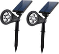 2pcs RGB Solar Spotlights with Led Lights for Outdoor Gardens Patios and Pathways Automatic Dusk to Dawn Operation Durable Ground