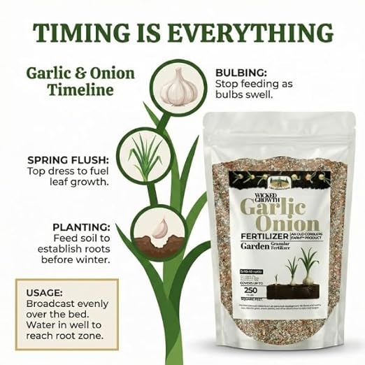 Old Cobblers Farm™ Wicked Growth Garlic + Onion Fertilizer–Nourishes RootsEnhances Flavor and Boosts Plant Health with Eco-friendly Slow-release Nutrients for Robust Growth (5/110/15/20 lbs) (20lbs)