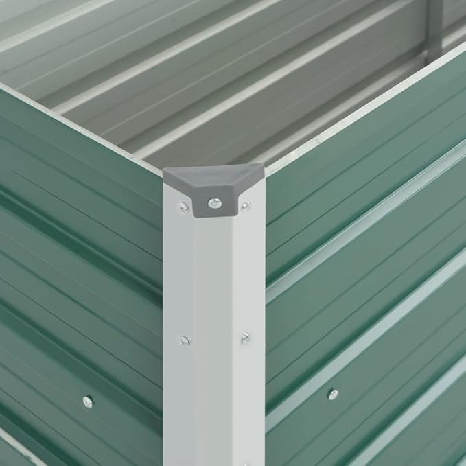 Galvanized Steel Raised Garden Bed Kit Outdoor Galvanized Planter Raised Garden Boxes Metal Raised Garden Beds for Vegetables 39.4x15.7x17.7 Green