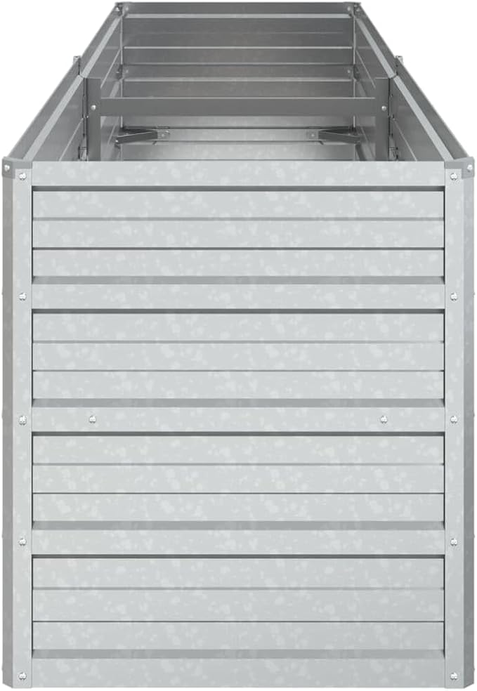 YAFF Garden Raised Bed 63x15.7x17.7 Galvanized Steel SilverSilver
