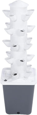 Indoor Hydroponic Growing System Tower 25 Holes Vertical Garden for Vegetables Fruits with LED Grow Lights Auto Water Circulate Home School Balcony Planting (US Plug)