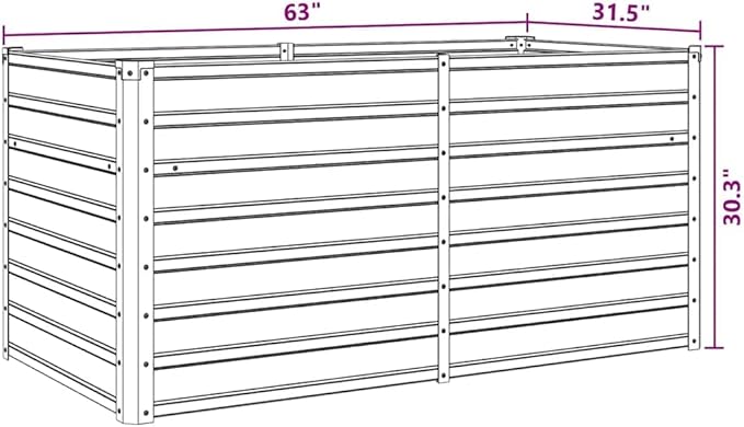 Raised Garden Bed Outdoor planters Planter Boxes Outdoor Garden Bed Suitable for Backyard Flowers Restaurants Patios 63x31.5x30.3 Galvanized Steel Green