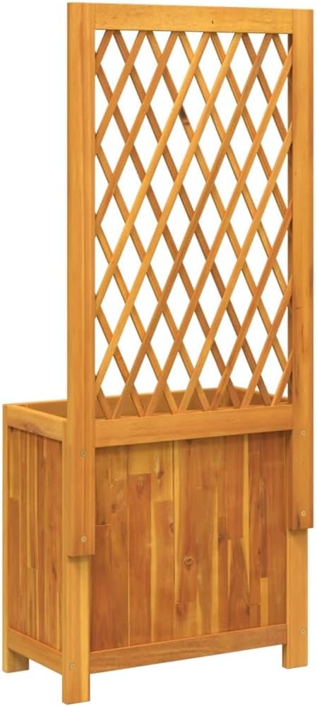 Planter with Trellis Patio planters Standing Planter Raised Flower Bed Gardening Box Suitable for Courtyard Orchard Corridor Nursery 21.7x11.6x52 Solid Wood Acacia