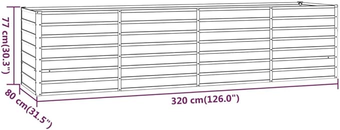 YAFF Large Corten Steel Garden Raised Bed Rusty Outdoor Metal Planter Weather-Resistant Vegetable Herb Flower Growing Box for Patio Balcony Backyard Landscaping