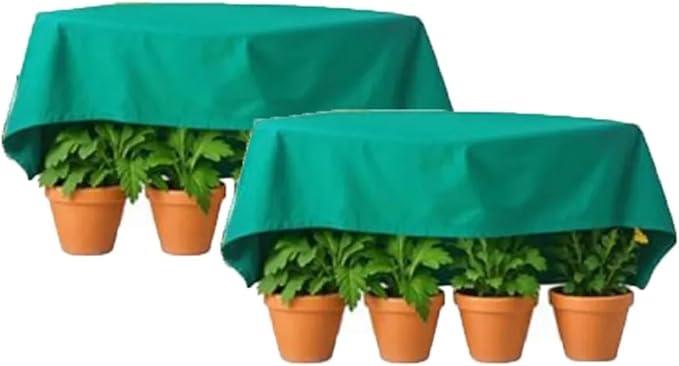 Outdoor Raised Garden Bed Cover 2 Pack Frost Protection Plant Cover Non Woven Fabric Lightweight Breathable Winter Shield for Pots Shrubs Trees Green for Plants Vegetables Flowers(190x95x35cm)