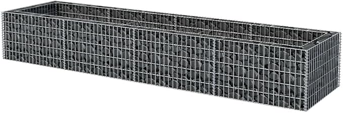 Galvanized Steel Gabion Raised Bed Gabion Wall Garden Stone Cages Basket for Outdoor Landscape Lawn Vegetable Flower 141.7x35.4x19.7