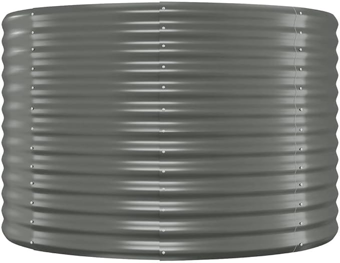 Garden Raised Planter Raised bedsGalvanized PlanterFlower BedTroughMetal PlanterRaised Garden BedBed Powder-Coated Steel 39.4x39.4x26.8 Gray