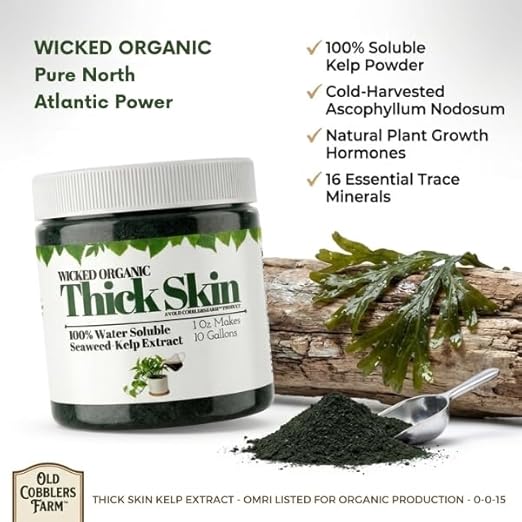Old Cobblers Farm Wicked Organic Thick Skin – Seaweed Extract Powder Plant Growth Booster (1oz | 2oz) (1 oz)