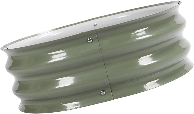 Fabater Raised Garden Bed Kit 60x60x20CM Modular Metal Raised Garden Bed Raised Planter Box with Open Bottom Design Easy Installation for Home School Street Garden Villa (Light Green)