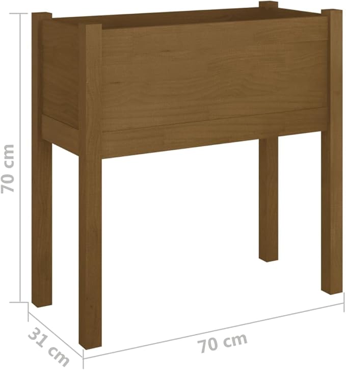 Garden Planter Raised Garden Bed Planter Boxes Outdoor Suitable for Flowers Restaurants Backyard Patios Honey Brown 27.6x12.2x27.6 Solid Wood Pine