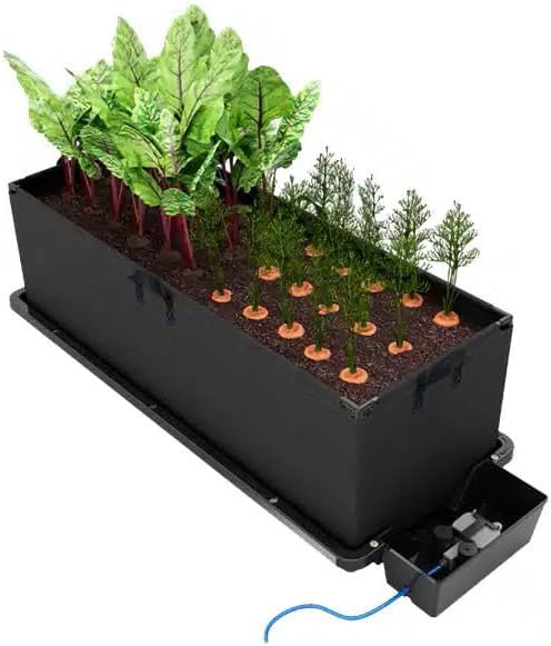 AutoPot Tray2Grow System - Tray2Grow with Planter Bag and 13 Gal FlexiTank - Self-Watering Gravity-Fed Hydroponic Indoor System Black