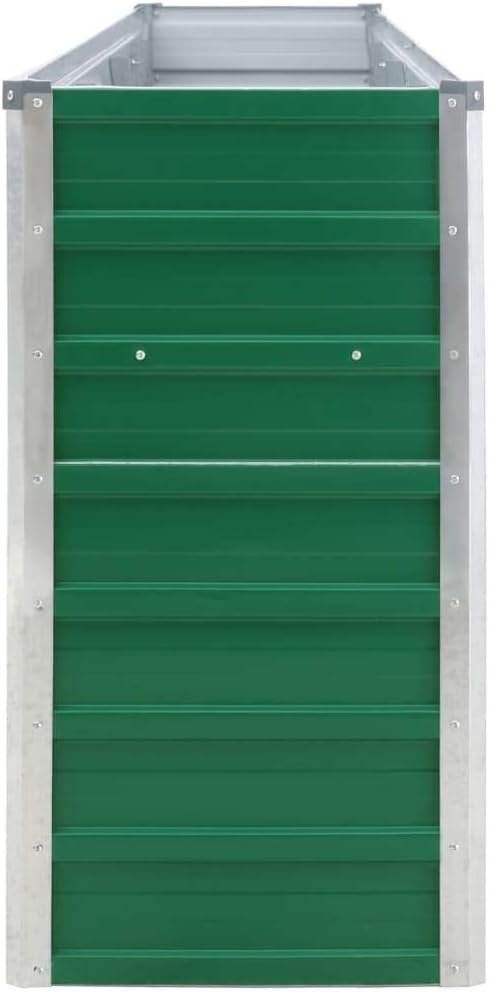Raised Garden BedRectangular Garden PlanterPlant Elevated Garden Box Gardening PotsPlantersfor Backyard Patio Balcony Garden 126x15.7x30.3 Galvanised Steel Green