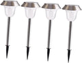 Toyvian 4pcs Led Solar Garden Lights Stainless Steel Lawn Lamp Landscape Lights for Outdoor Decor Easy Install
