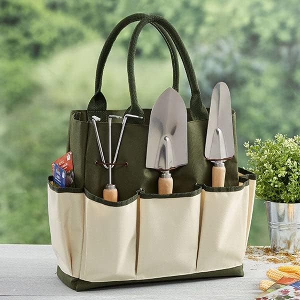 Personalization Universe Floral Wreath Personalized Garden Tote and Tools