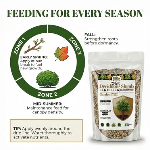 Old Cobblers Farm™ Wicked Growth Deciduous Shrubs Fertilizer – Enhances Seasonal Performance and Keeps Shrubs Healthy and Full (5 lbs | 10 lbs | 15 lbs | 20 lbs) (15 lbs)