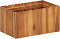Wooden Raised Garden Planter Bed Solid Acacia Wood Slatted Design Patio Flower Plant Vegetable Bed Lawn Backyard Outdoor Patio DIY Decor 19.6x11.8x9.8