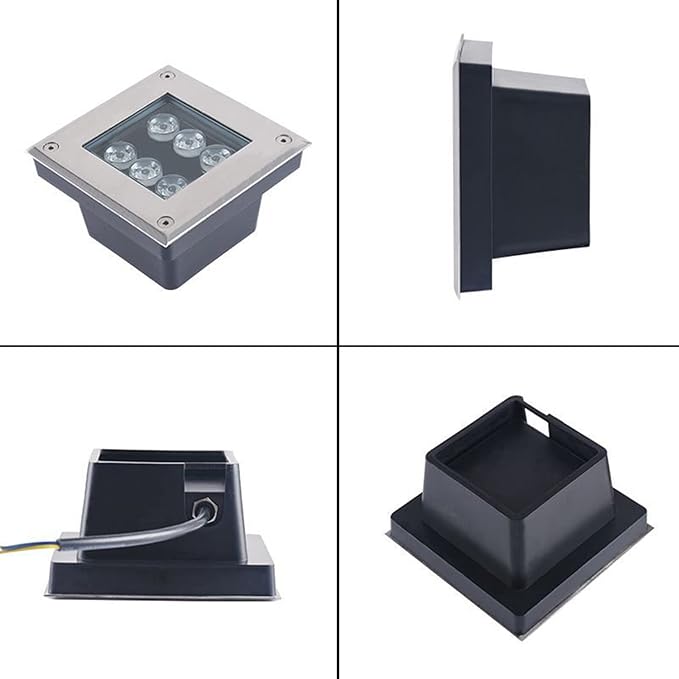 Square Underground Light Outdoor Ground Light IP66 Waterproof Garden Embedded Spotlight for Walkway Pathway Patio Step Deck Landscape Lamp AC85-110V