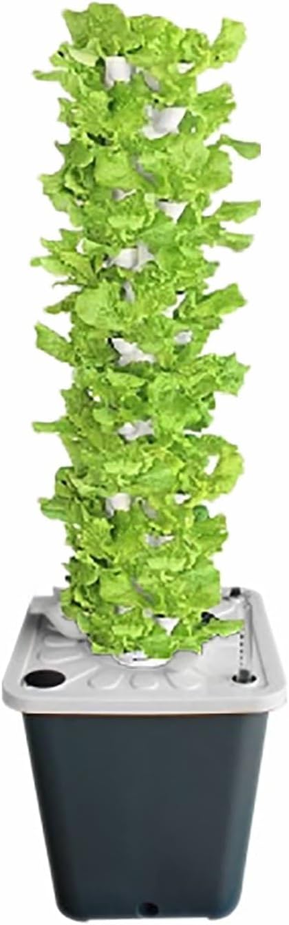 Hydroponic Grow TowerSilent Pump Garden Growing System with Water Tank Automatic Watering Hydroponic System for Herbs Fruits Vegetable(Gray30holes)