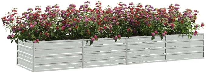 SKM Garden Raised Bed Silver Galvanized Steel LargeSilver (Weight 23.1KG)