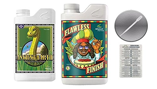 Advanced Nutrients Ancient Earth &amp Flawless Finish Bundle Pack with Conversion Chart and 3ml Pipette-1 Liter