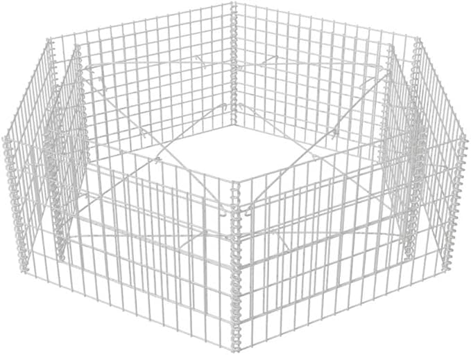 Hexagonal Gabion Raised BedGabion Raised Bed Outdoor Garden Gabion Stone Basket Planter Raised Vegetable BedSteel Garden Decoration 63x55.1x19.7